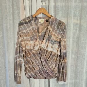Maeve Anthropologie  Multicolor Striped Blouse Tie Dye